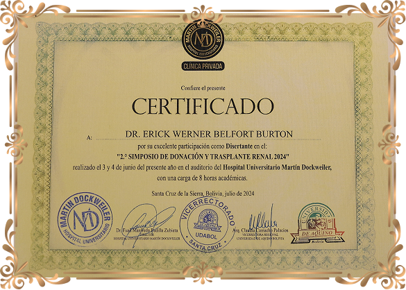 Certificado de Urología