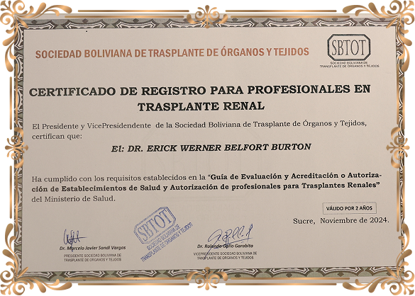 Certificado de Trasplante